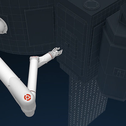 The Xlink Robotic Arm System connected to a satellite