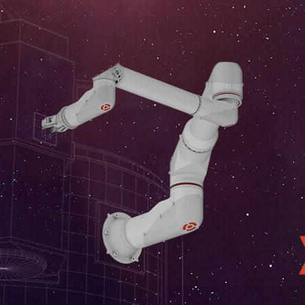 Animation of the Xlink Robotic Arm connected to a wireframed station.