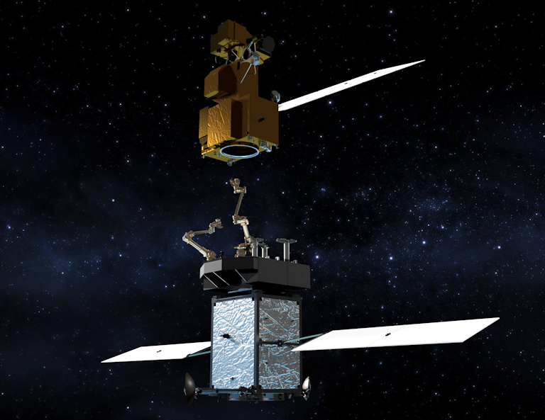 Artist concept for the OSAM-2 mission, for which Motiv is providing on-orbit robotic manufacturing