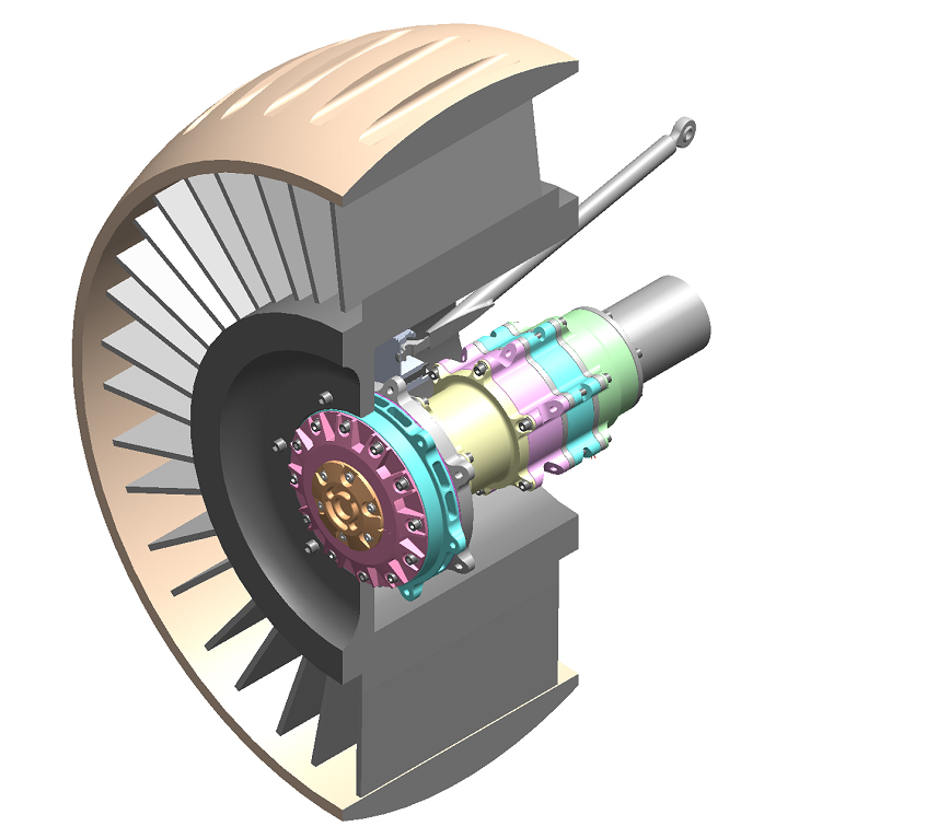 Graphic depicting a section view of the Sierra motor